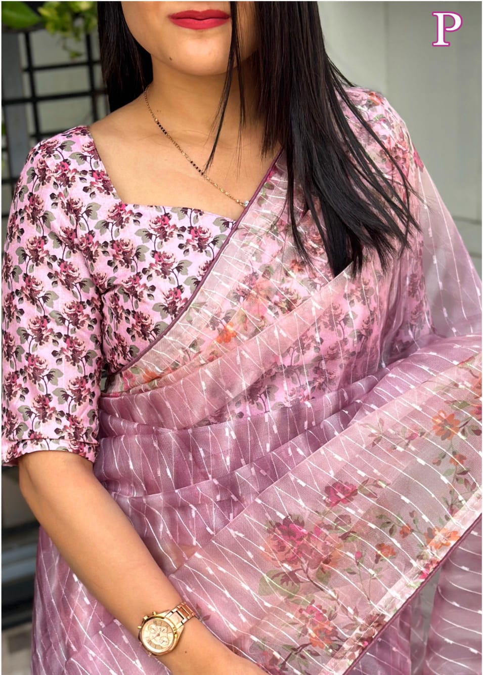 Organza With Digital Print And Sequince Work Ethnic Saree