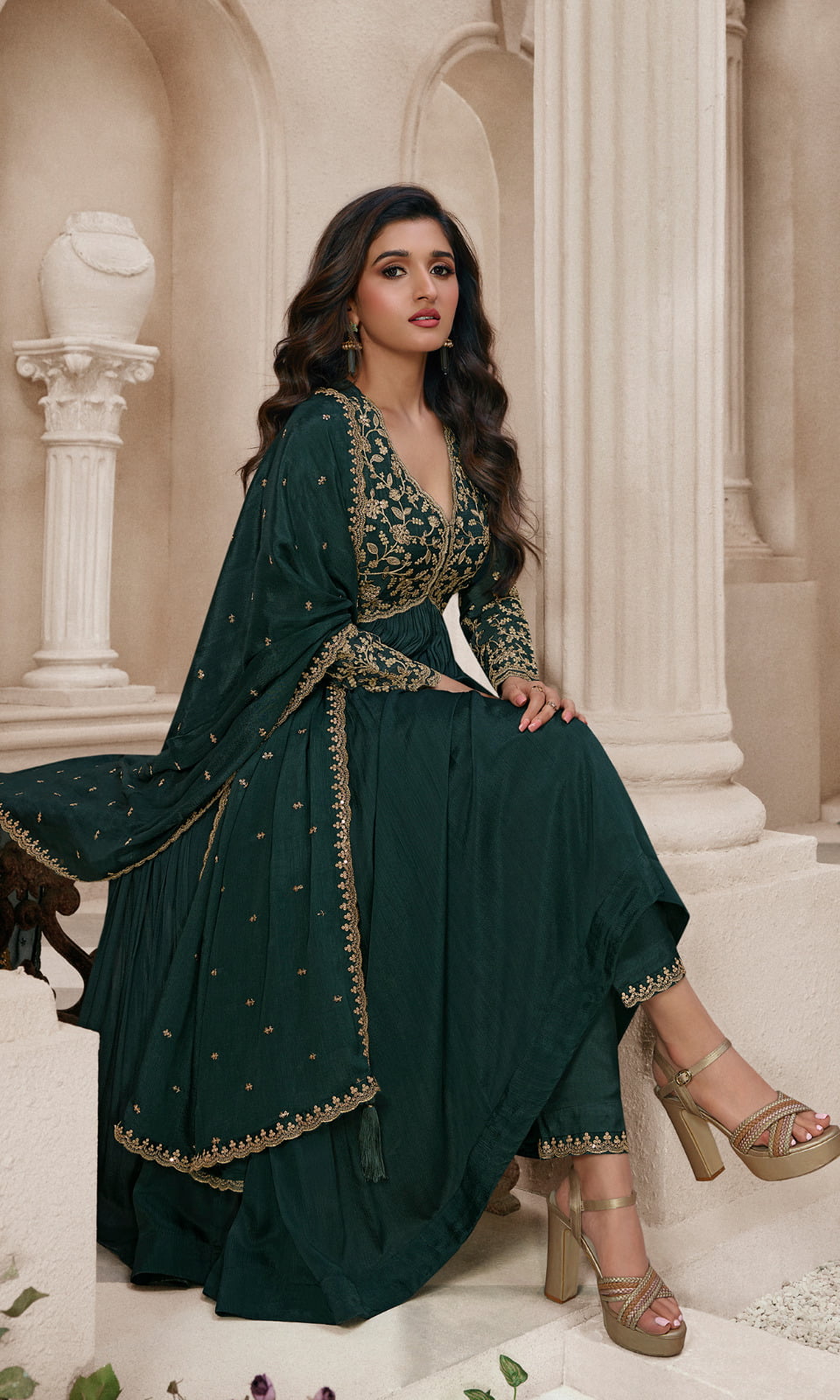 Festive Wear Designer Anarkali Suit Kuleesh Sabina - Image 4