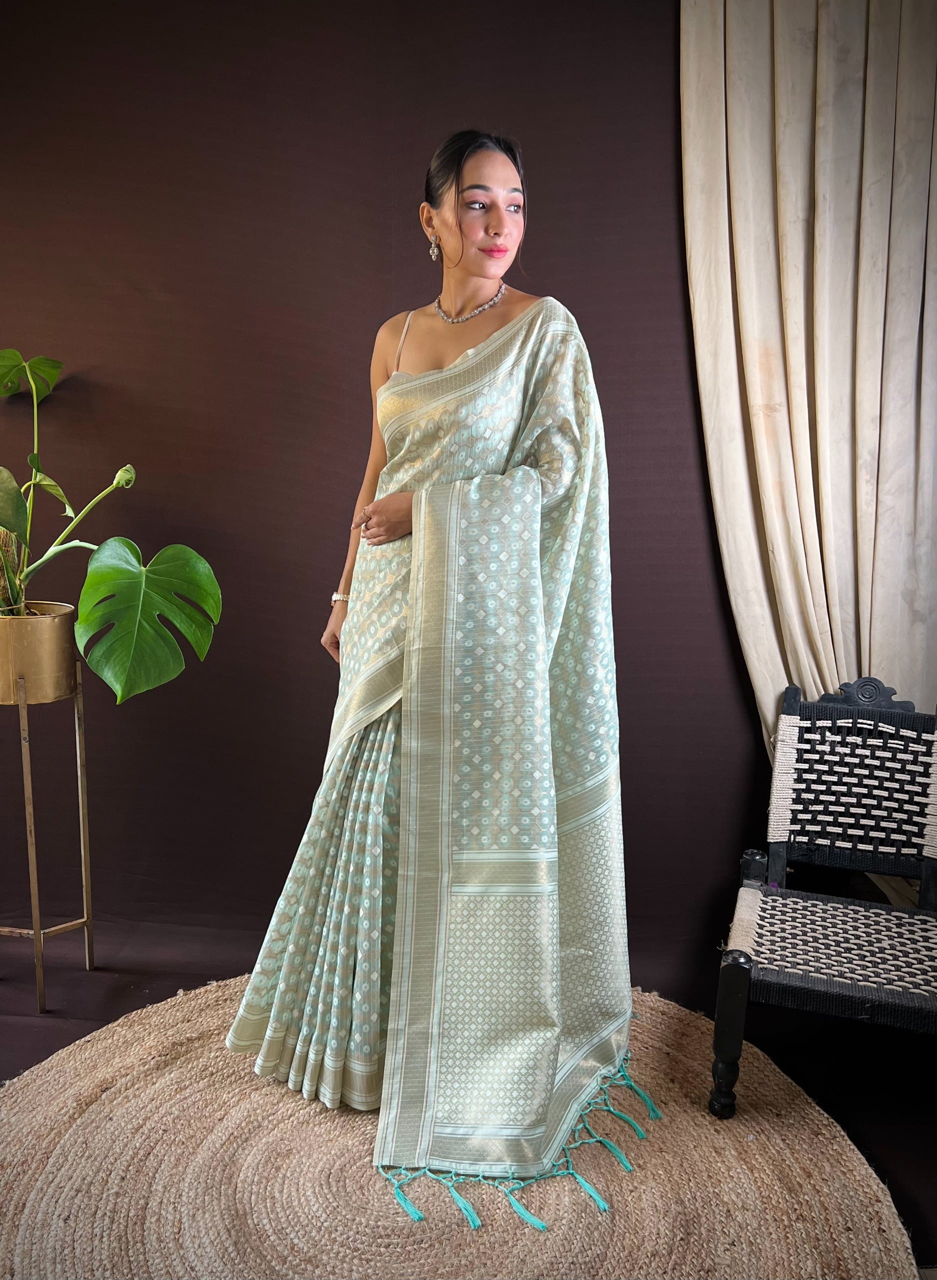 Kicha Silk Fancy Saree With Zari Work - Image 2