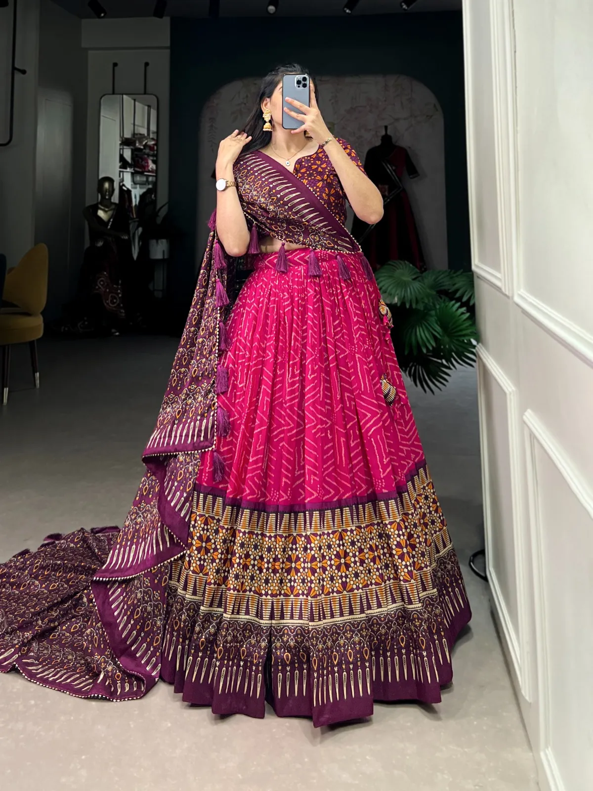 Ajrakh Printed Navratri Chaniya Choli - Image 2