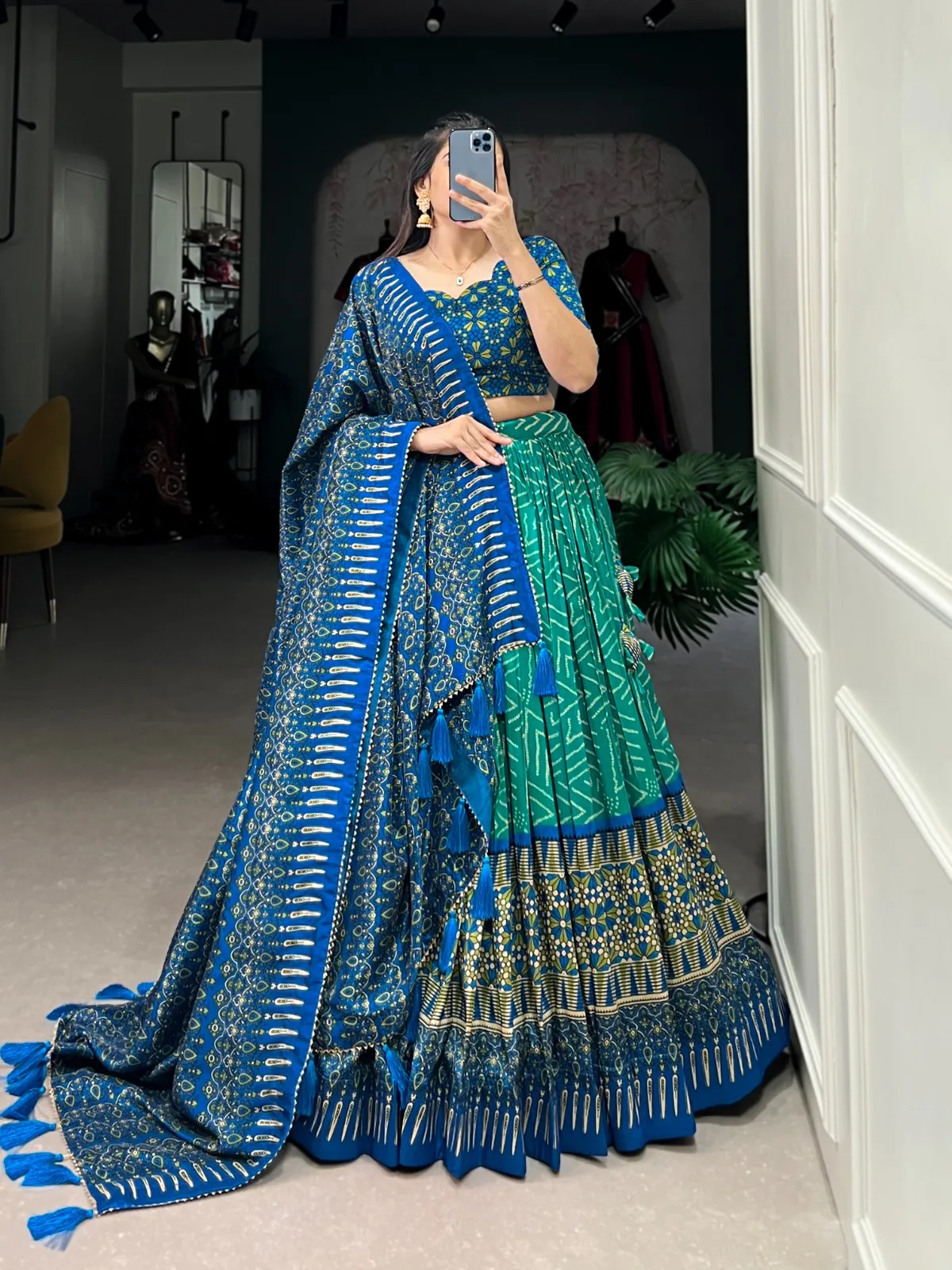 Ajrakh Printed Navratri Chaniya Choli - Image 6