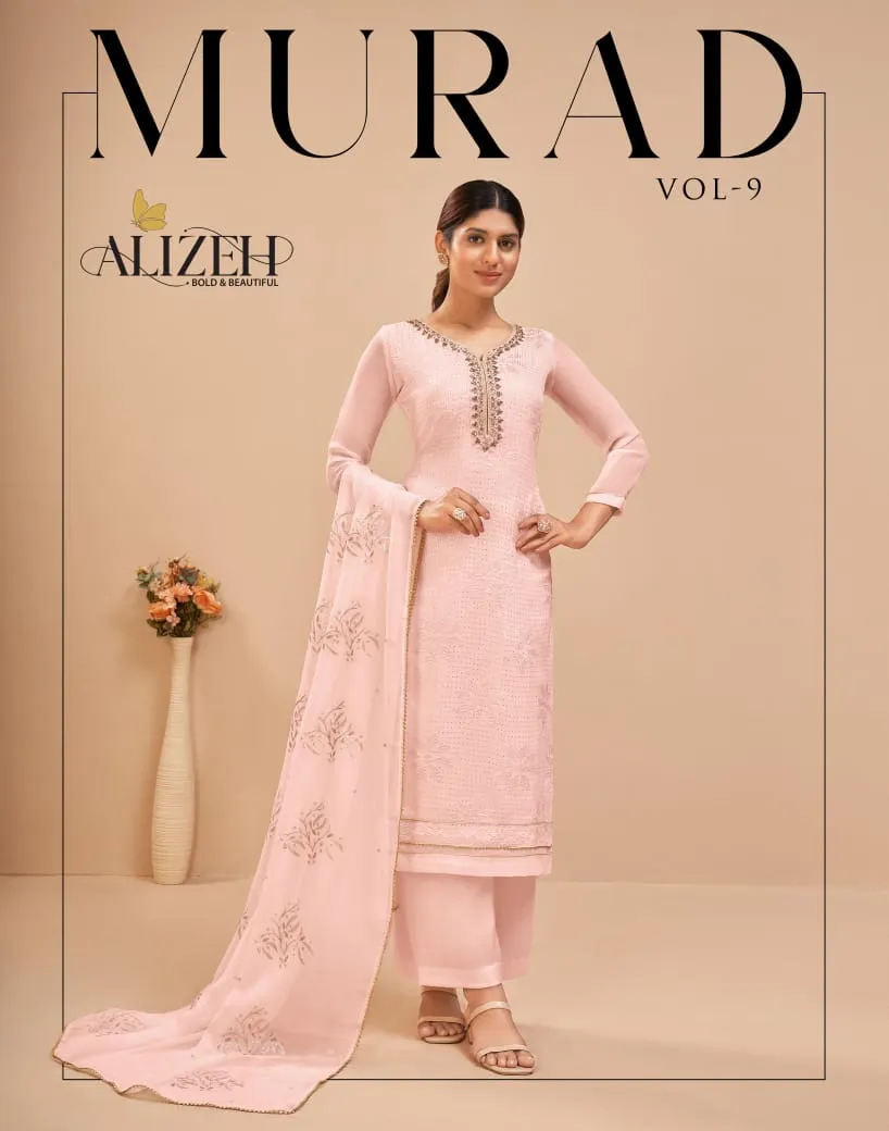 Big Size Wedding Wear Straight Ethnic Salwar Suit Alizeh Murad vol9