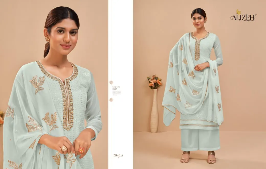 Big Size Wedding Wear Straight Ethnic Salwar Suit Alizeh Murad vol9 - Image 7