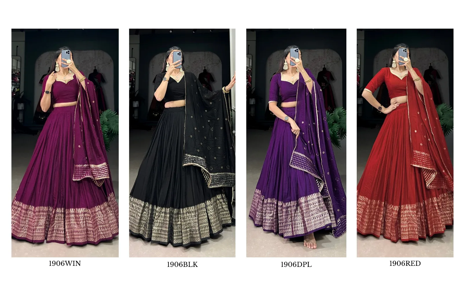 Bridesmaid Simple Plain Lehenga Choli Navratri - Image 5