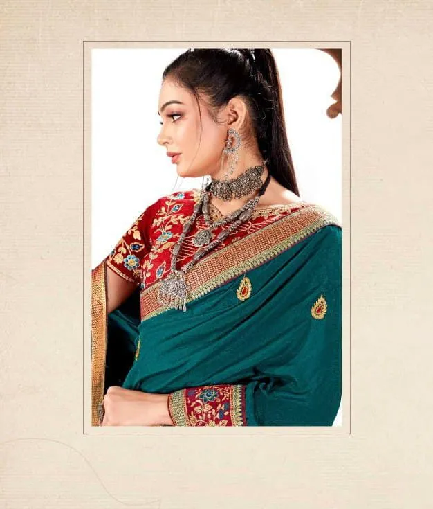 Designer Border Ethnic Saree With Worked Blouse Gajapati Madhurika