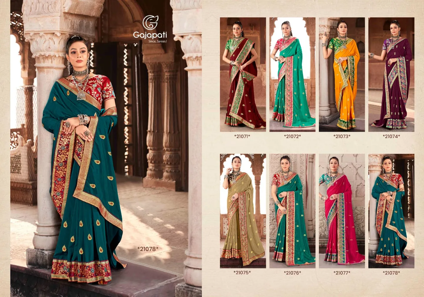 Designer Border Ethnic Saree With Worked Blouse Gajapati Madhurika - Image 3