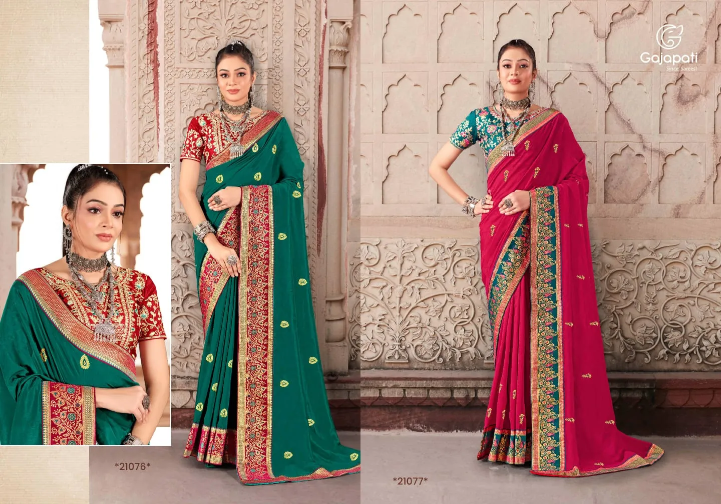 Designer Border Ethnic Saree With Worked Blouse Gajapati Madhurika - Image 5