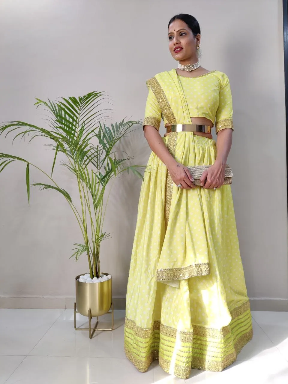 Designer Haldi Wear Yellow Lehenga Choli hc612