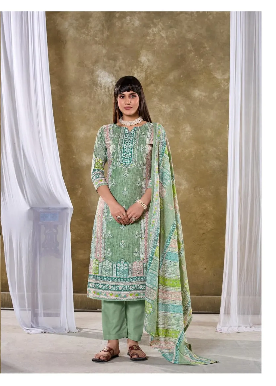 Designer Pakistani Style Printed Pure Cotton Salwar Suit