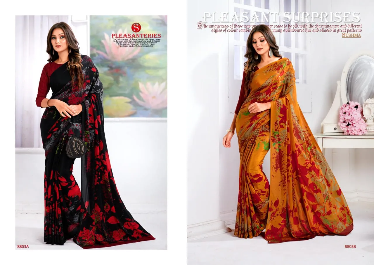 Designer Printed Crepe Silk Saree Sushma Euphoria - Image 7