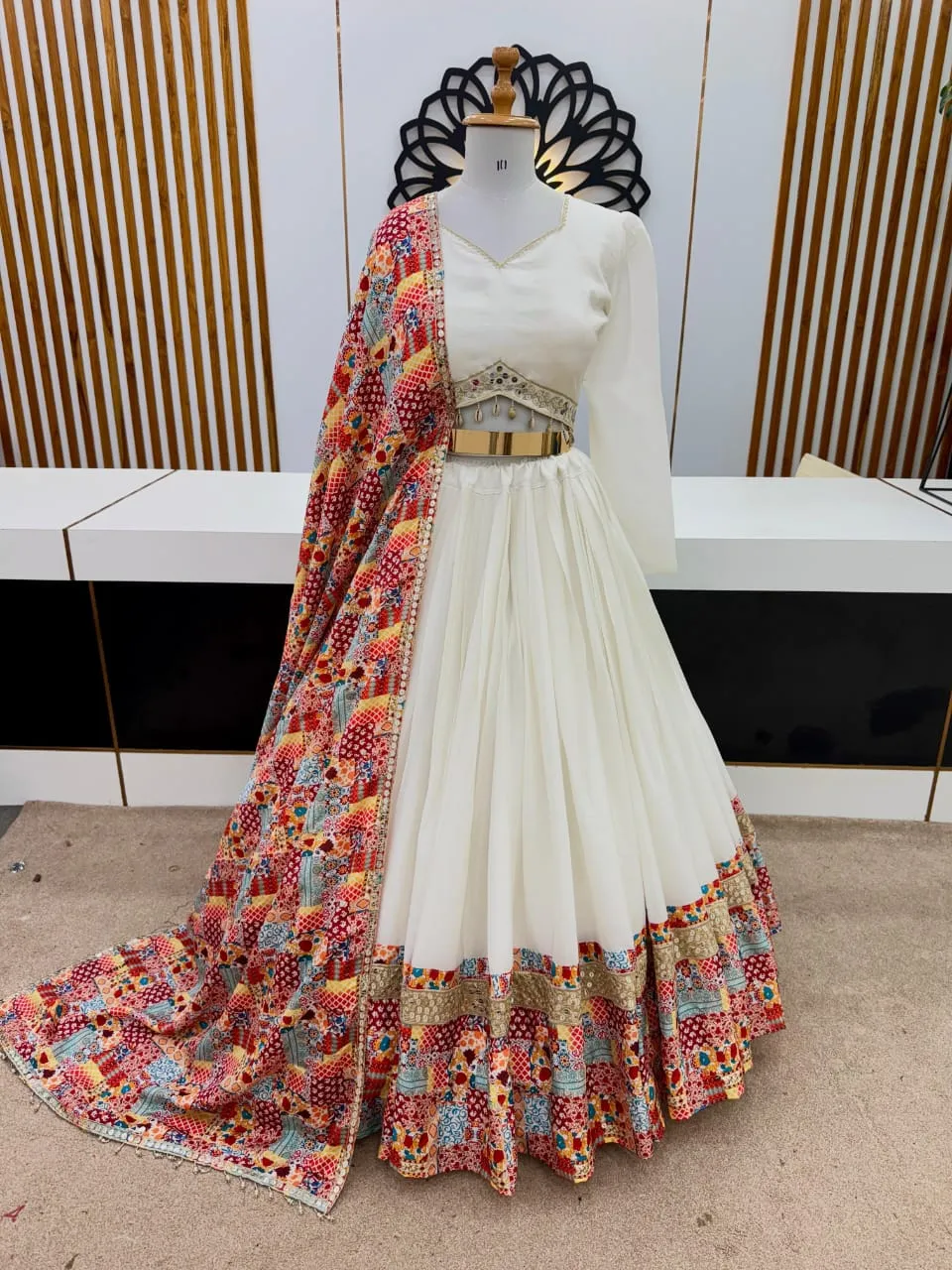 Designer Sequence Work And Embroidery Stitched Navratri Chaniya Chaniya Choli - Image 2