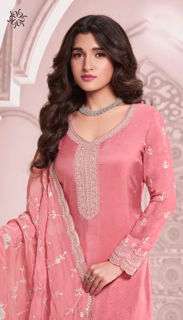 Dola With Embroidery Work Straight Ethnic Suit Kuleesh Kavya