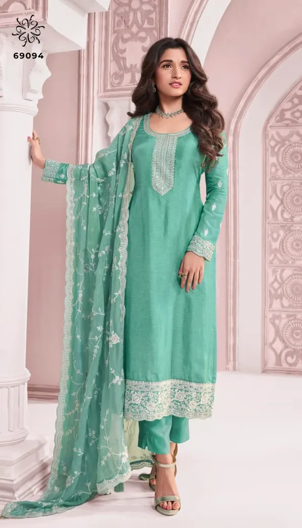 Dola With Embroidery Work Straight Ethnic Suit Kuleesh Kavya - Image 3