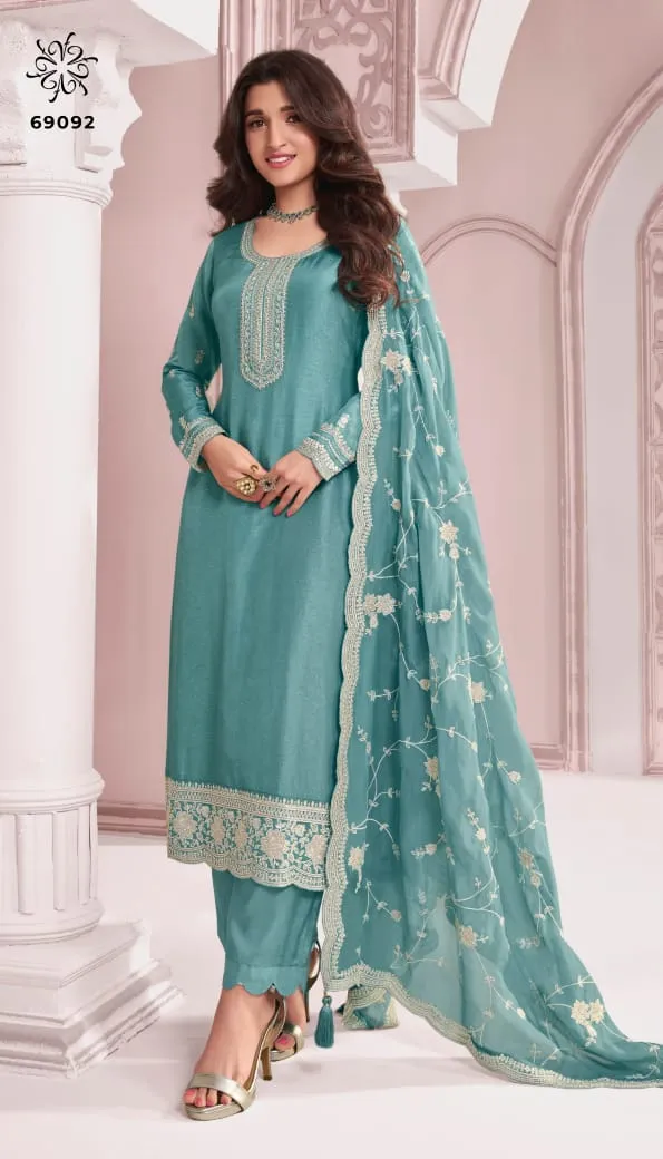 Dola With Embroidery Work Straight Ethnic Suit Kuleesh Kavya - Image 8