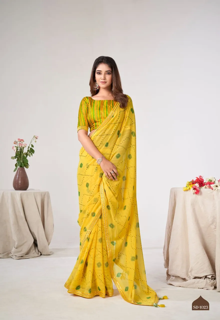 Fancy Lace Border Georgette Saree - Image 12