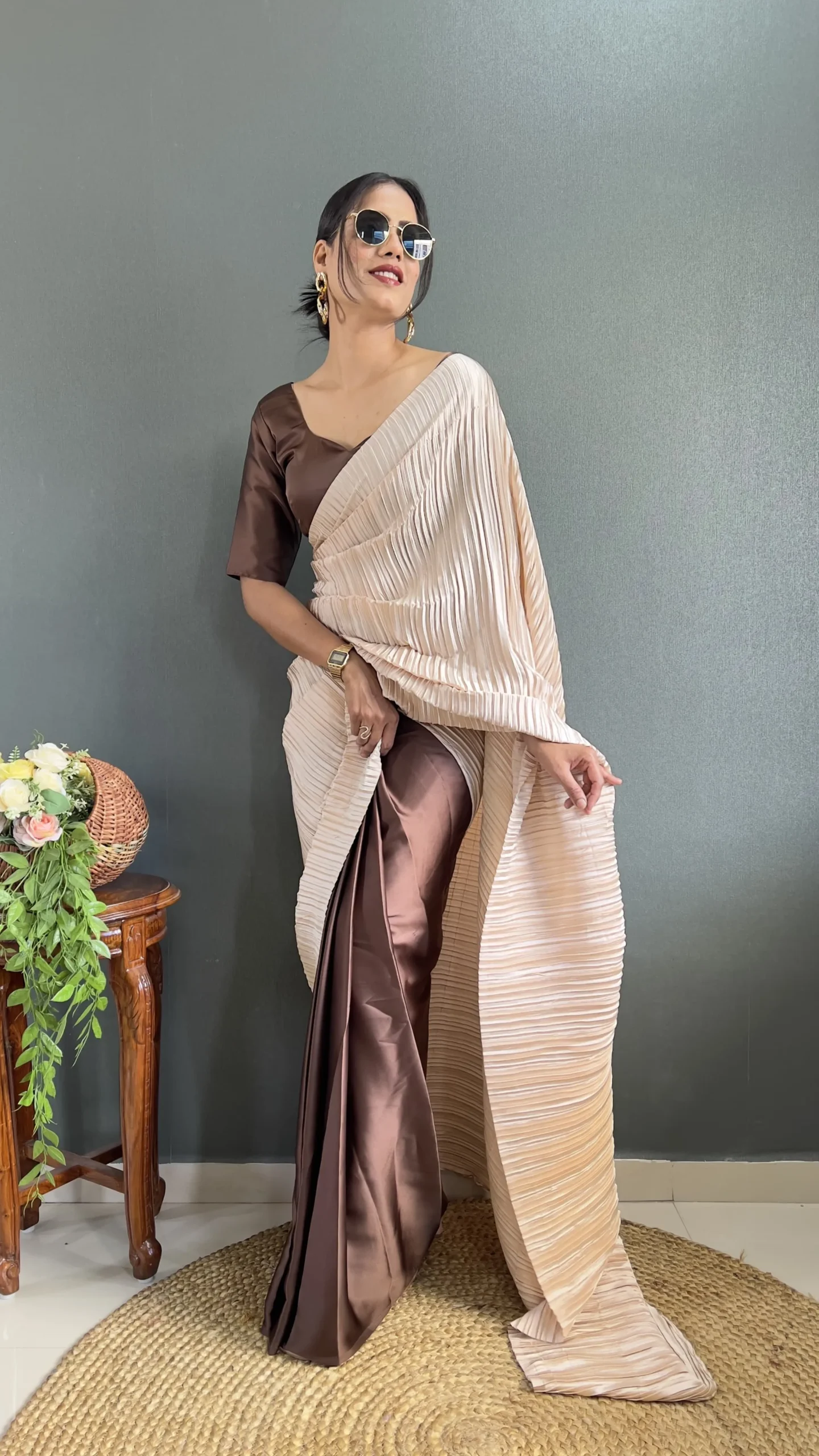 Fancy Ready To Wear Designer Ethnic Saree - Image 2