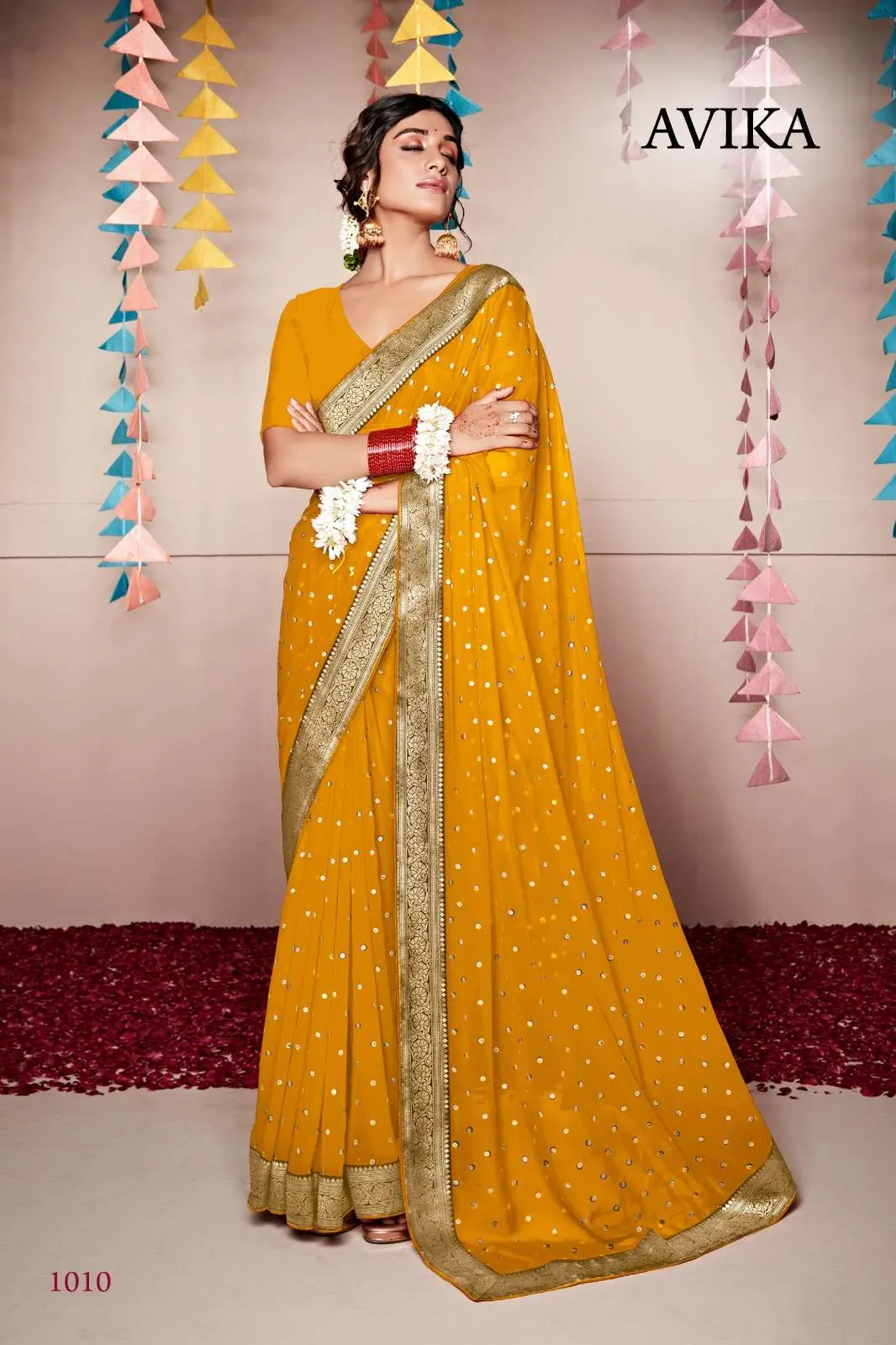 Festive Wear Border Saree Avika