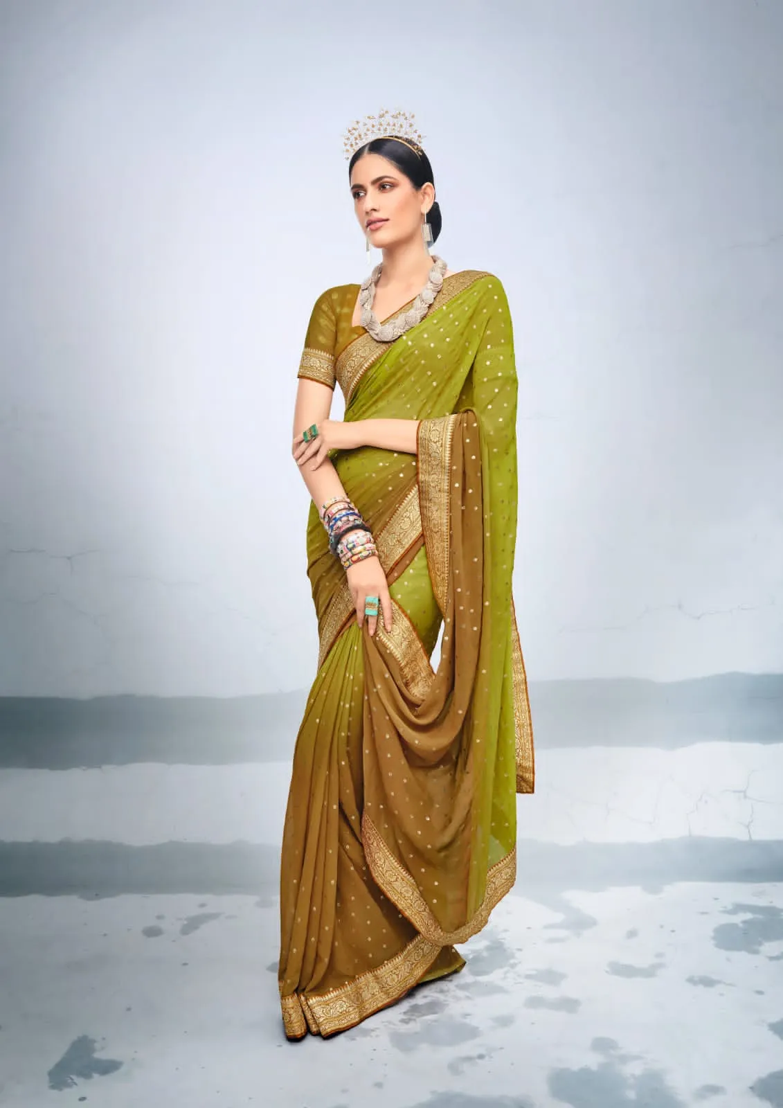 Festive Wear Border Saree Avika - Image 3