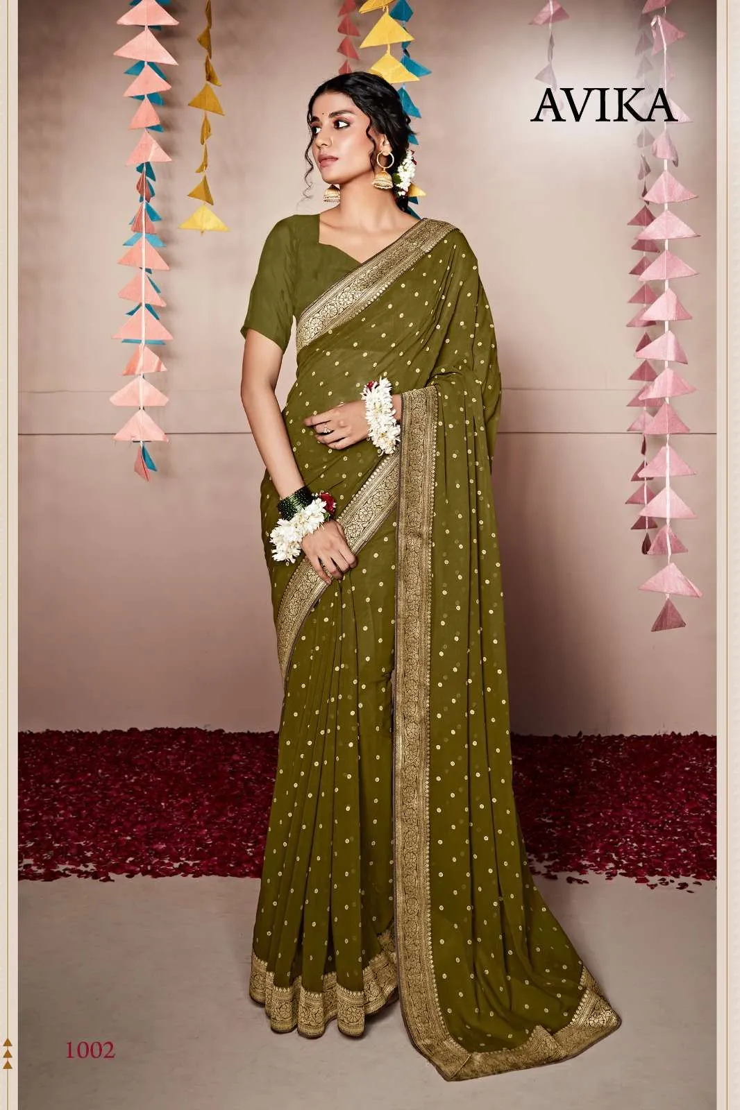 Festive Wear Border Saree Avika - Image 4
