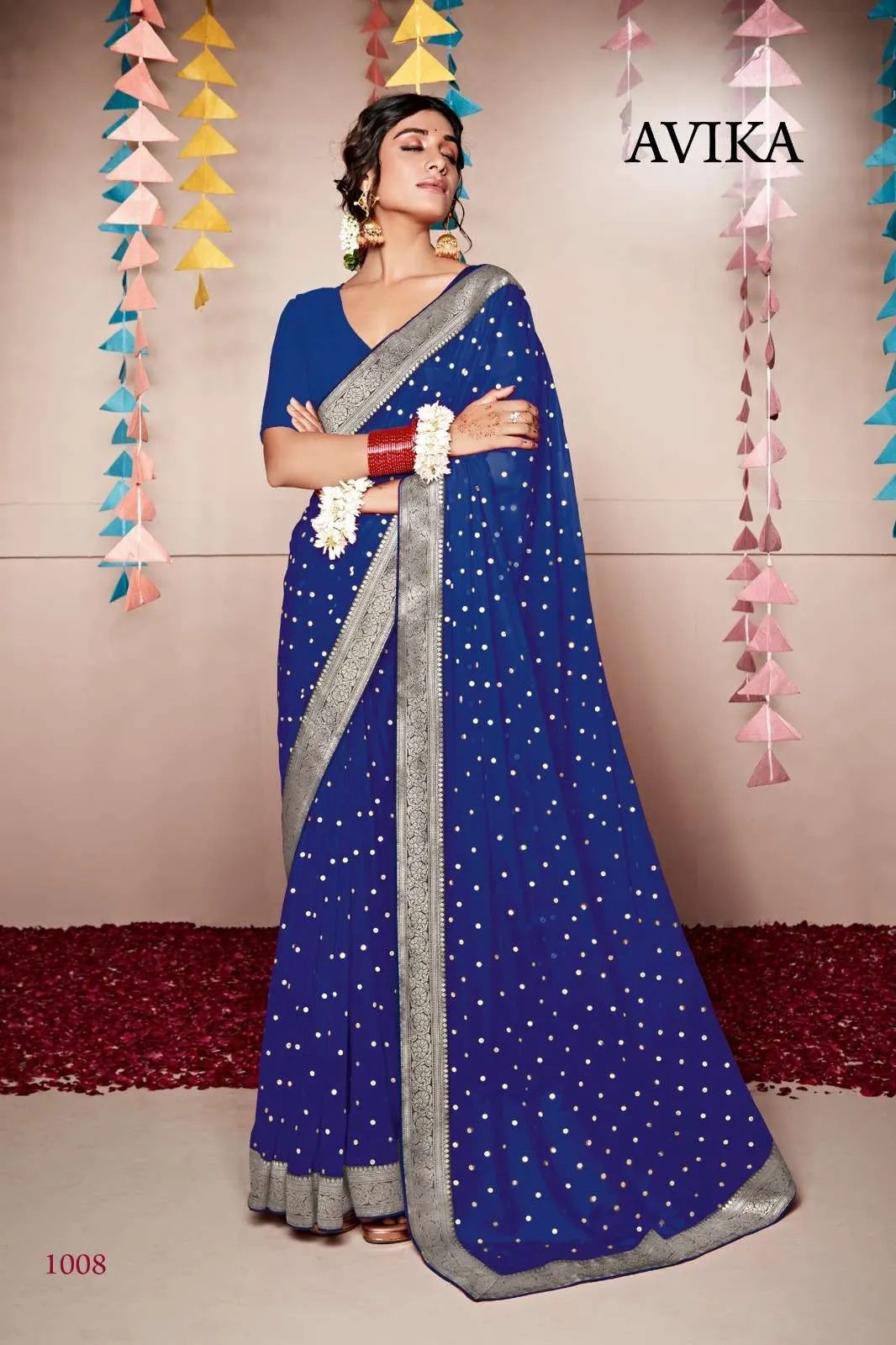 Festive Wear Border Saree Avika - Image 5