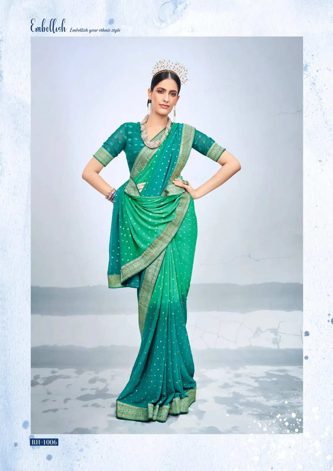 Festive Wear Border Saree Avika - Image 6