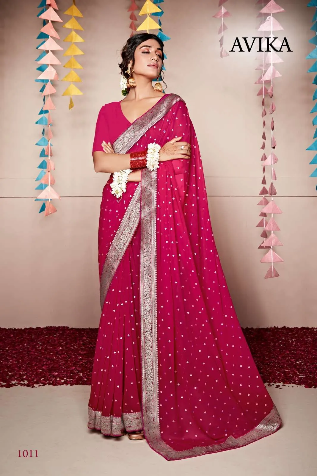 Festive Wear Border Saree Avika - Image 7