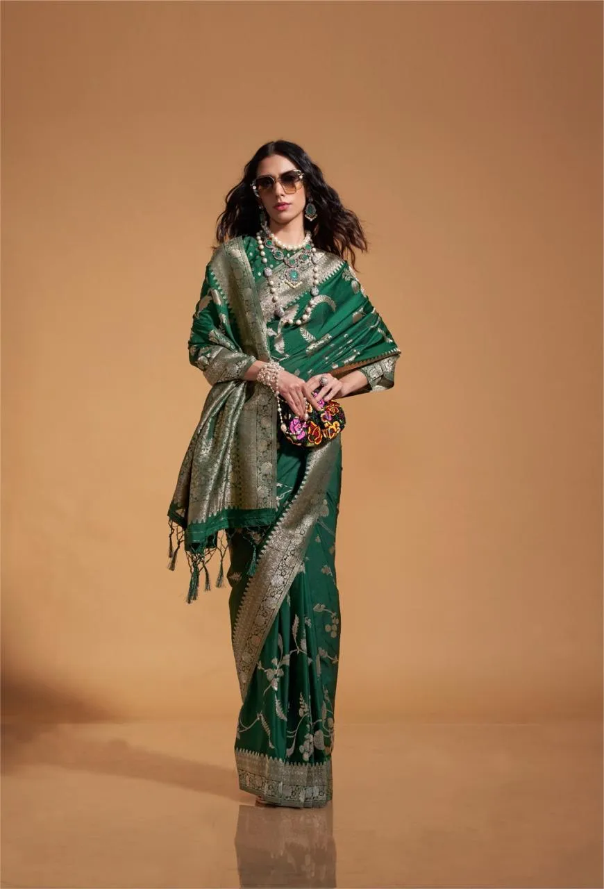 Festive Wear Georgette Nylon Silk Saree - Image 3