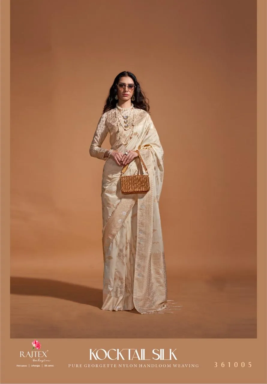 Festive Wear Georgette Nylon Silk Saree - Image 8