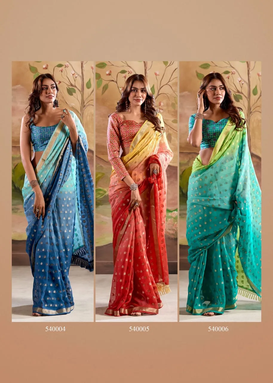 Festive Wear Georgette Saree With Handloom - Image 8