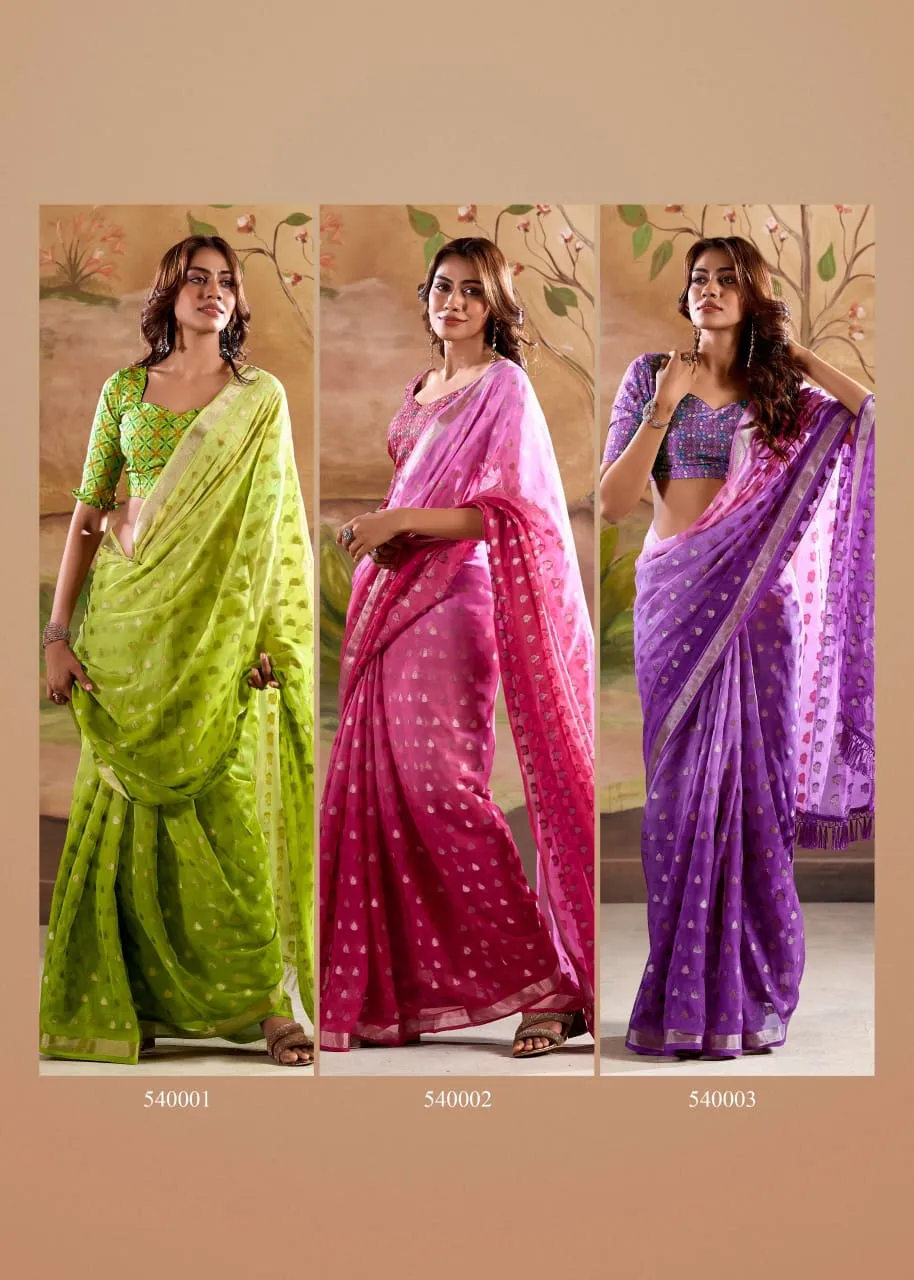 Festive Wear Georgette Saree With Handloom - Image 9