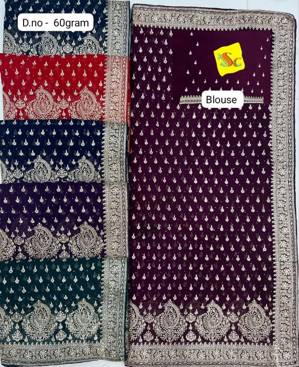 Festive Wear Saree Georgette With Zari Embroidery - Image 2