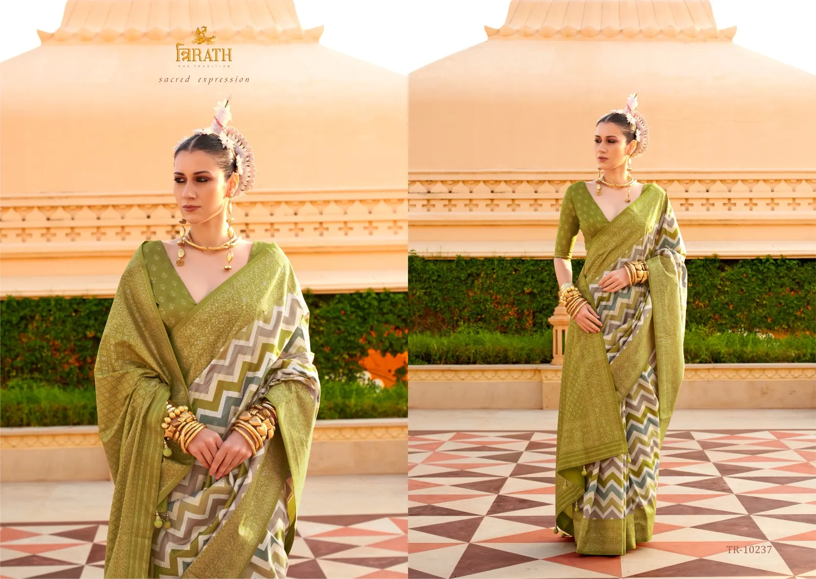 Foil Printed Designer New Style Office Wear Saree - Image 4