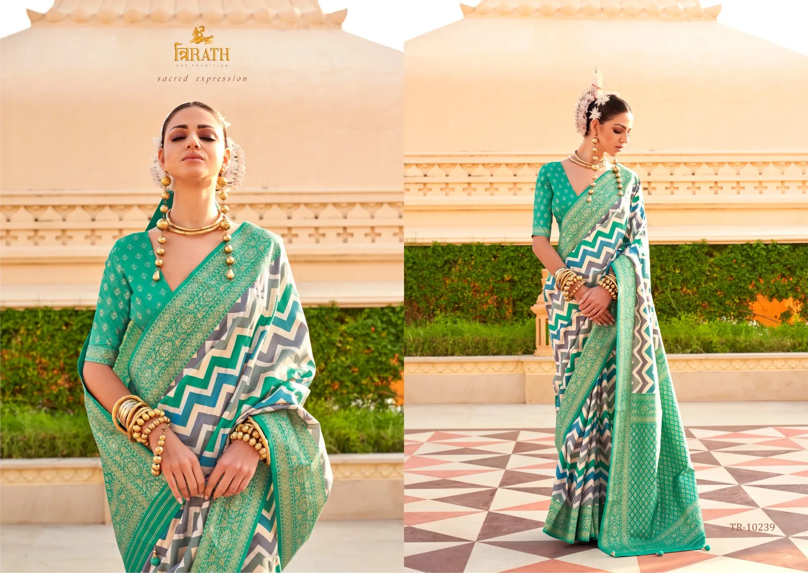 Foil Printed Designer New Style Office Wear Saree - Image 5