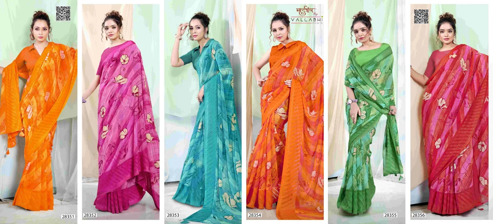 Georgette Printed Wholesale Saree Vallabhi Symphony 2 - Image 2