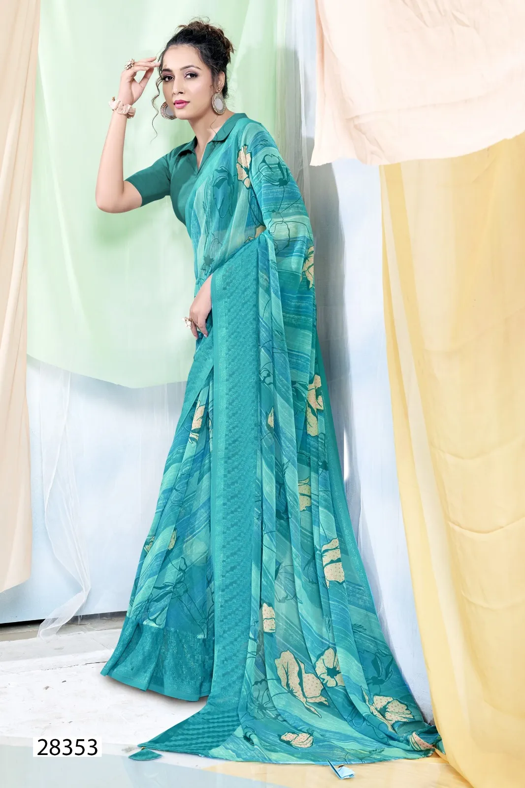 Georgette Printed Wholesale Saree Vallabhi Symphony 2 - Image 4