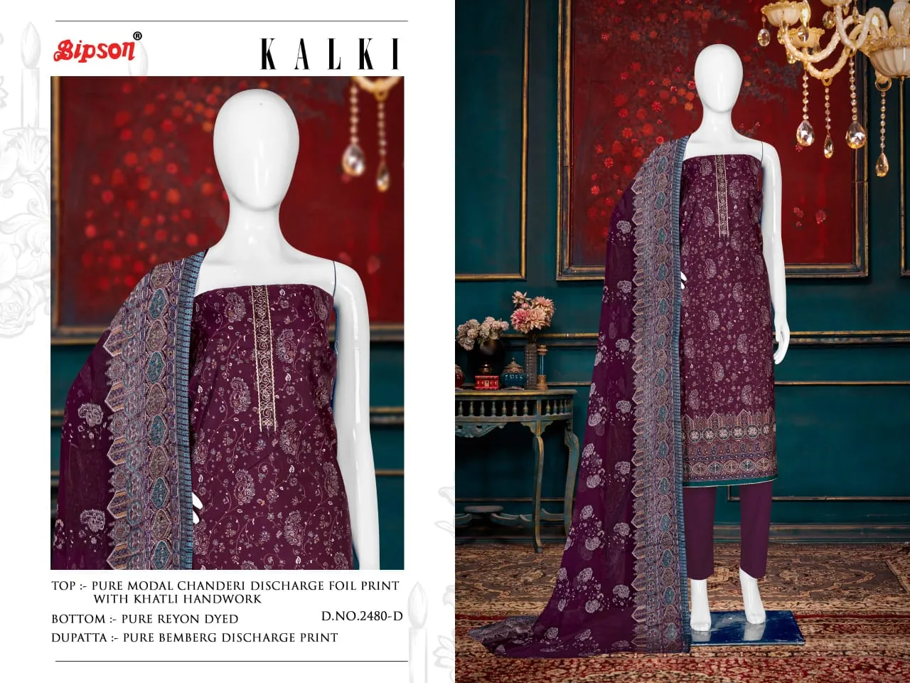 Khatli Work Designer Salwar Suit Bipson Kalki 2480 - Image 5