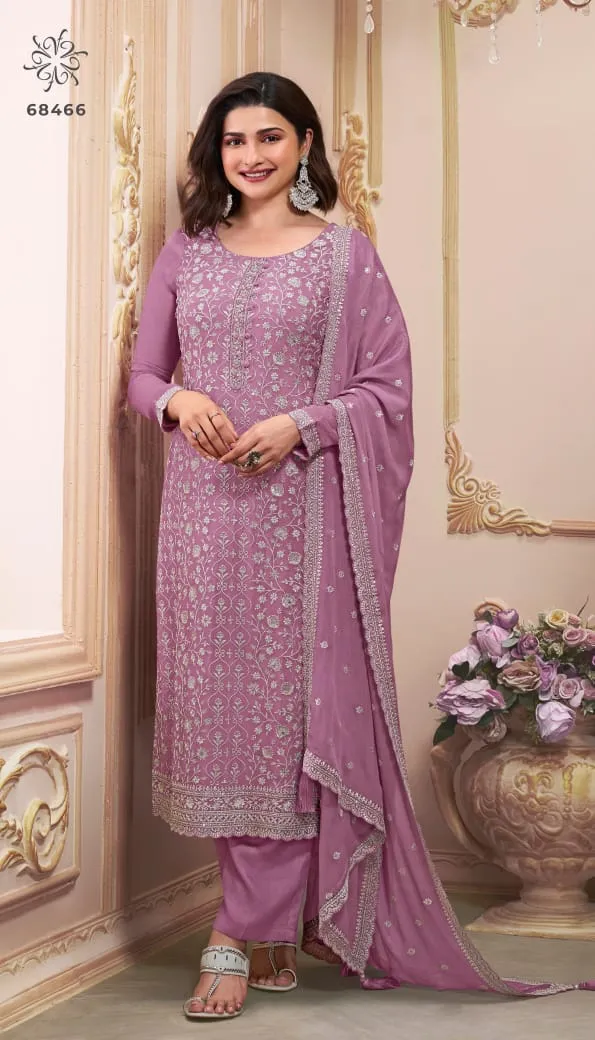 Kuleesh Saira Heavy Embroidery Chinon Salwar Suit - Image 2