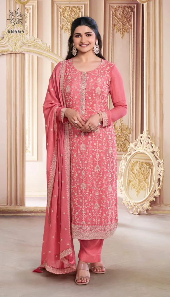 Kuleesh Saira Heavy Embroidery Chinon Salwar Suit - Image 3