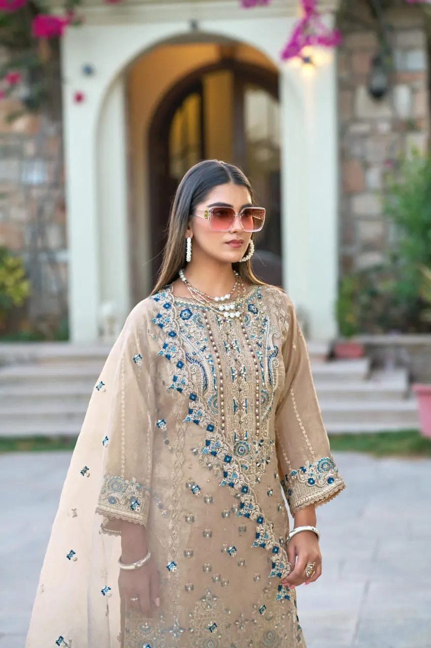 Organza Embroidered Pakistani Suit Shree Fab 1261