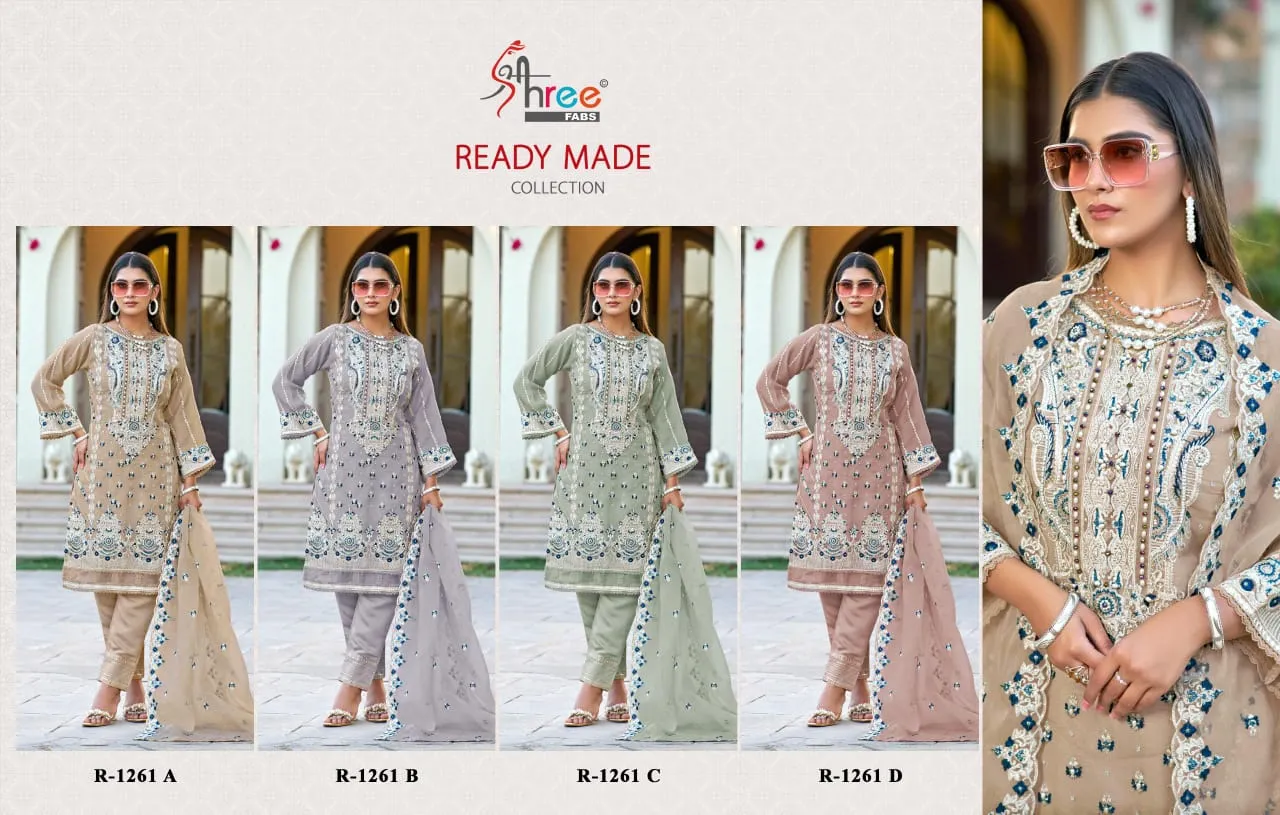Organza Embroidered Pakistani Suit Shree Fab 1261 - Image 2