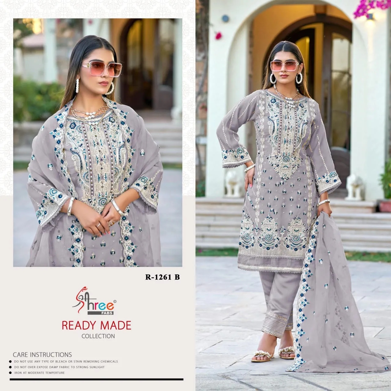 Organza Embroidered Pakistani Suit Shree Fab 1261 - Image 3