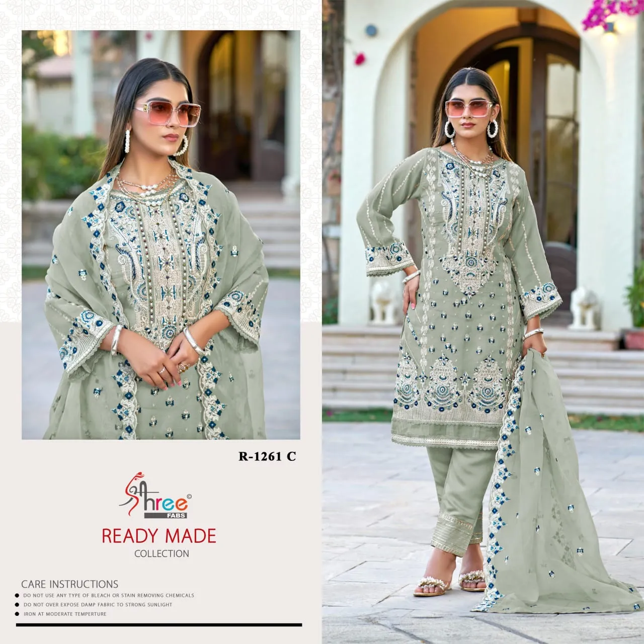 Organza Embroidered Pakistani Suit Shree Fab 1261 - Image 5