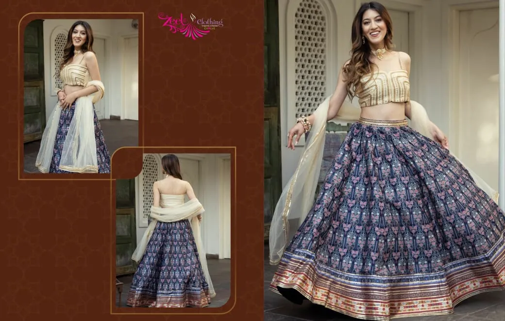 Organza Floral Printed Lehenga Choli - Image 5