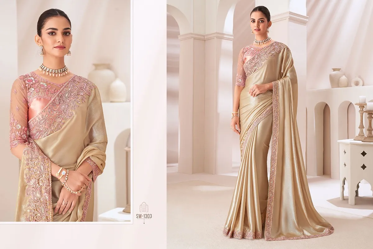Party Wear Fancy Embroidery Saree - Image 12