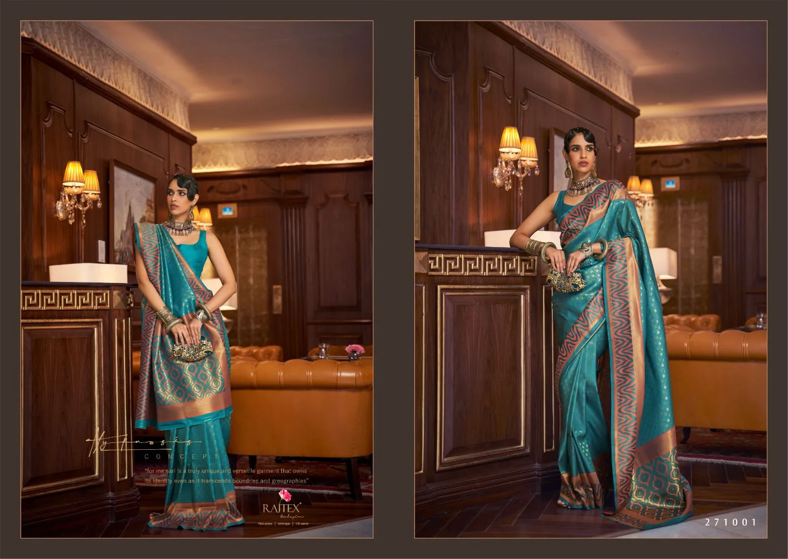 Party Wear Handloom Silk Ethnic Saree - Image 2