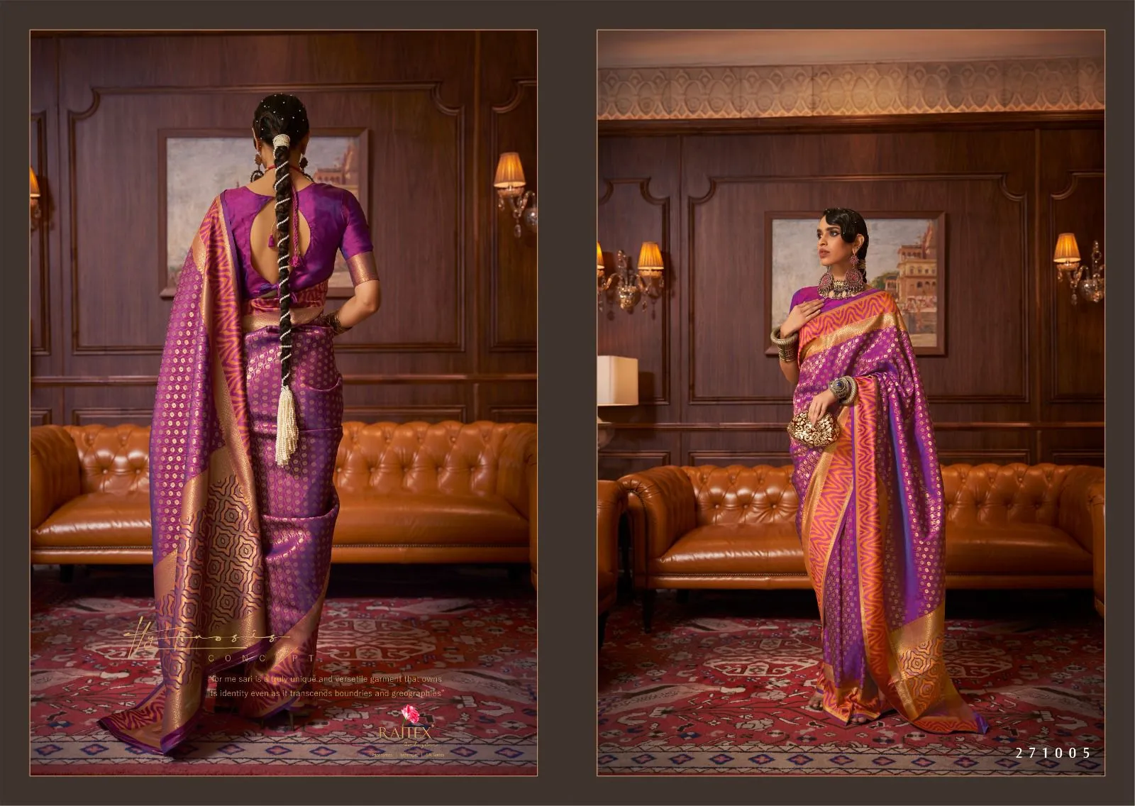 Party Wear Handloom Silk Ethnic Saree - Image 4