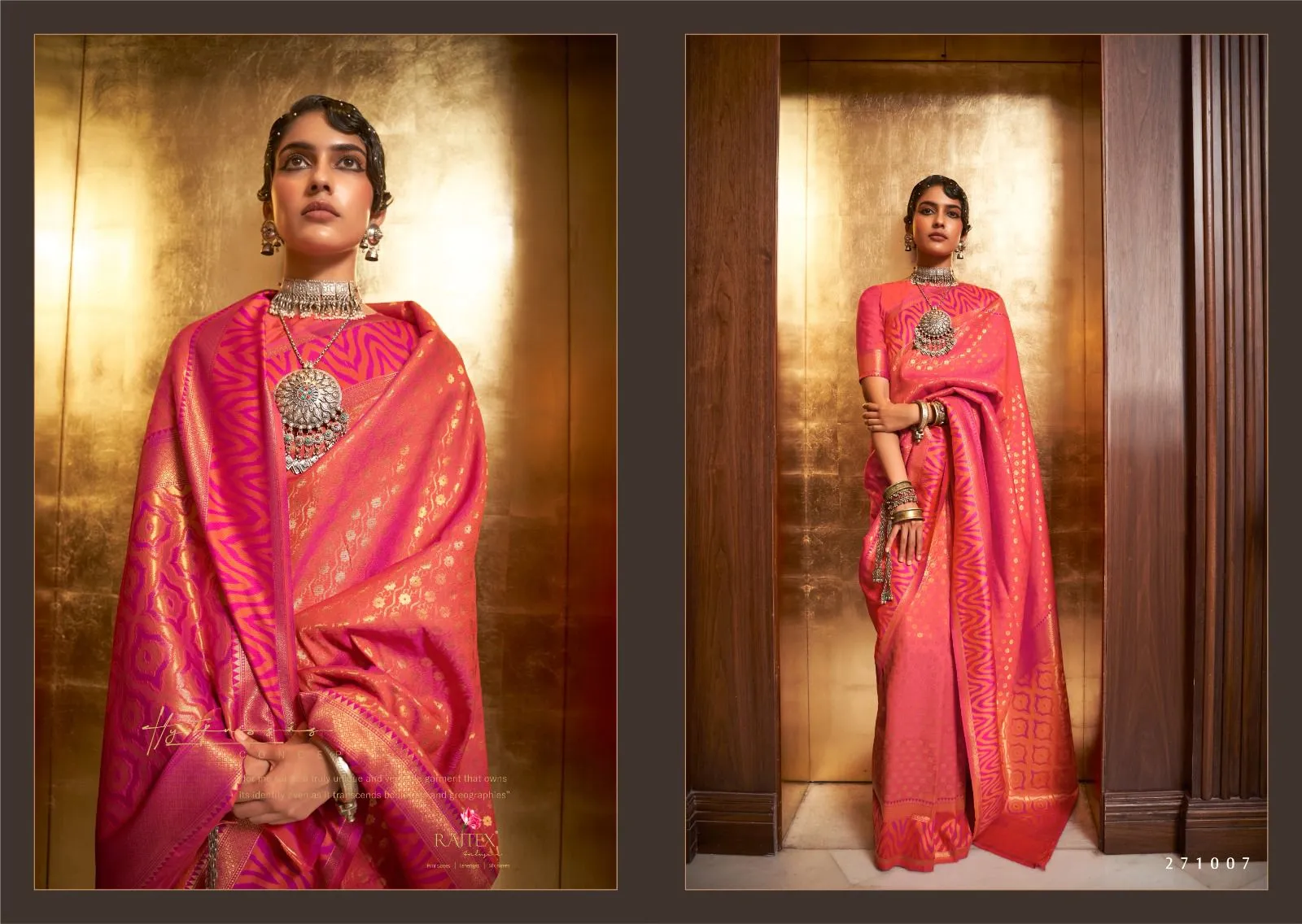 Party Wear Handloom Silk Ethnic Saree - Image 6