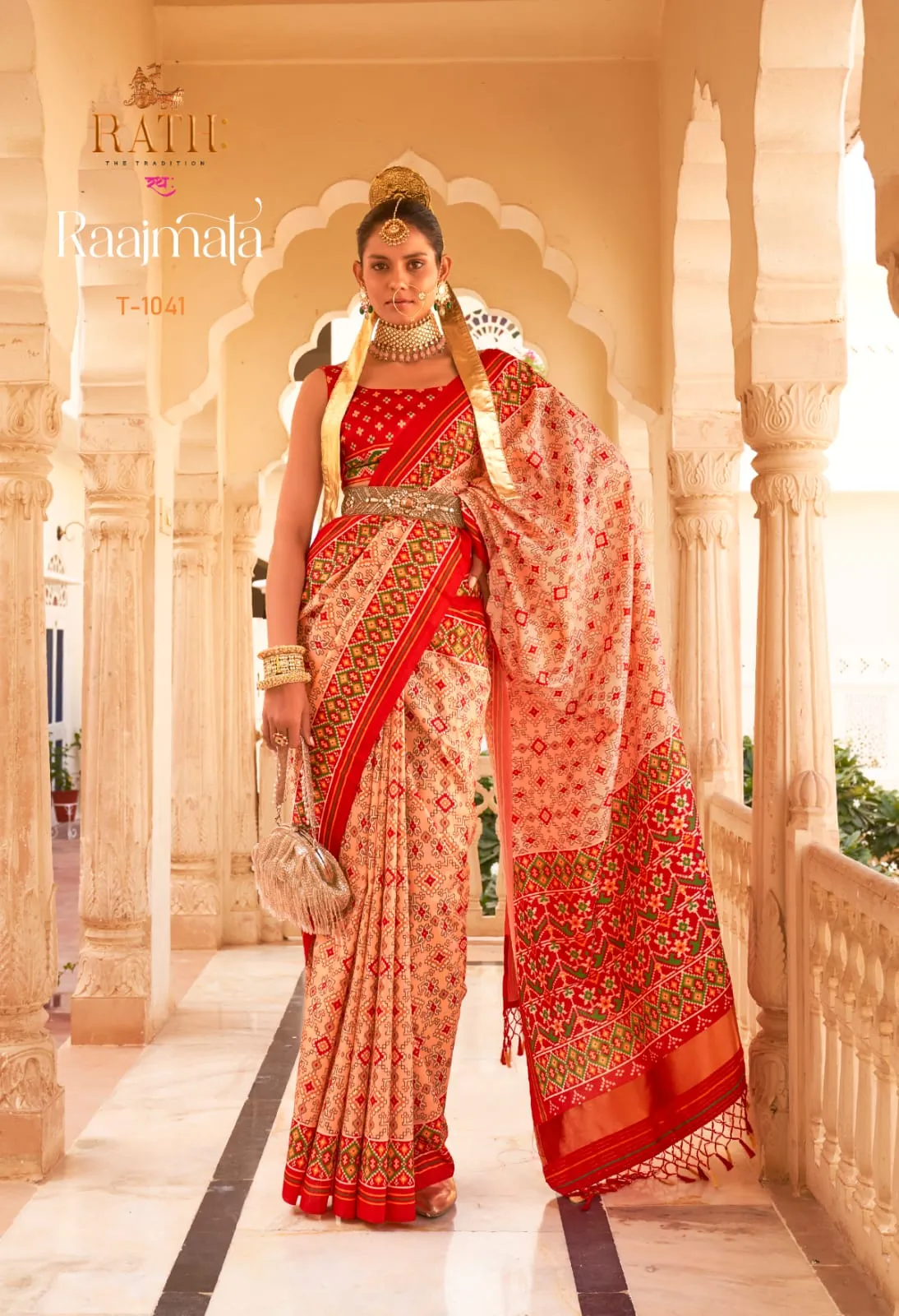 Patola Saree With Lagdi Patta RaajMata - Image 6