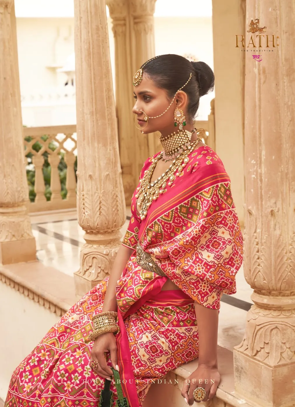 Patola Saree With Lagdi Patta RaajMata - Image 8