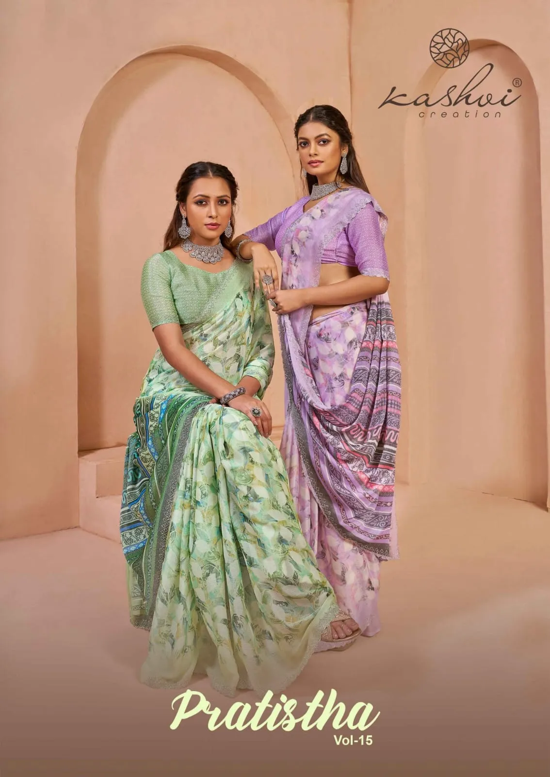 Printed Brasso Saree Pratishtha Vol 15